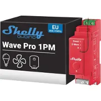 Shelly Qubino Wave Pro 1PM - Z-Wave relæ med effektmåling (230VAC)