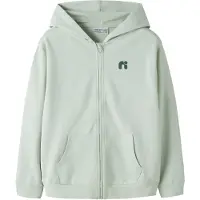 Name It Kids Sweatjakke 'NKMValon' pastelgrøn / mørkegrøn