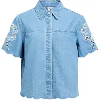 Object Bluse 'OBJIDDA' blue denim