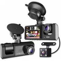 Mtp Products 1080P WiFi-bilsamkamera med tre linser og parkeringsmonitor
