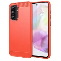 Mtp Products Samsung Galaxy A37 Børstet TPU Cover - Karbonfiber - rød