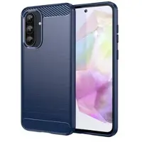 Mtp Products Samsung Galaxy A37 Børstet TPU Cover - Karbonfiber - blå