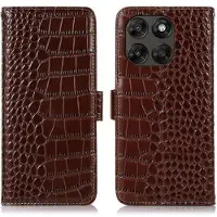 Mtp Products Motorola Moto G77/G67 Crocodile Series Læderpung med RFID - Brun