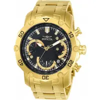 Invicta Herreur 22767 Pro Diver Sort/Gul guldtonet stål Ø50 mm