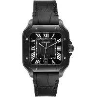 Cartier Herreur WSSA0039 Santos De Sort/Læder