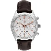 TAG Heuer Herreur CBN2013.FC6483 Carrera Hvid/Læder Ø42 mm