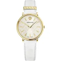 Versace Dameur VE8100319 V Circle Sølvfarvet/Læder Ø38 mm