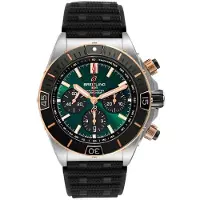 Breitling Herreur UB0136251L1S1 Super Chronomat B01 44 Grøn/Gummi
