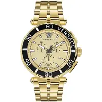 Versace Herreur VE3L00622 Greca Guldfarvet/Gul guldtonet stål Ø45 mm