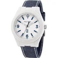 Nautica Herreur NAPMBF203 N83 Hvid/Læder Ø41 mm
