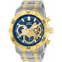 Invicta Herreur 22762 Pro Diver Blå/Gul guldtonet stål Ø50 mm