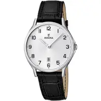 Festina Herreur F16745-1 Dress Sølvfarvet/Læder Ø39 mm