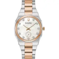 Bulova Dameur 98P221 Surveyor Hvid/Rosaguldtonet stål Ø34 mm
