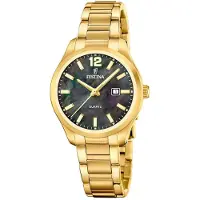 Festina Dameur F20741-2 Classic Sort/Gul guldtonet stål Ø34 mm