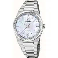 Festina Dameur F20052-1 Swiss Made Hvid/Stål Ø35 mm