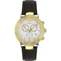 Versace Herreur VEPY01321 Urban Mystique Sølvfarvet/Læder Ø44 mm