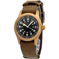 Hamilton Herreur H69459530 Khaki Field Sort/Læder Ø38 mm