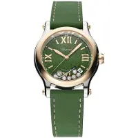 Chopard Dameur 278559-6022 Happy Sport Grøn/Læder Ø36 mm