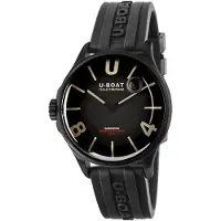 U-BOAT Herreur 9019 Darkmoon Sort/Gummi Ø40 mm