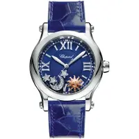 Chopard Dameur 278559-3011 Happy Sport Blå/Læder Ø36 mm