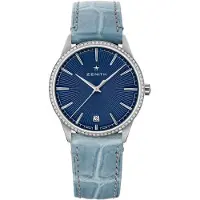 Zenith Dameur 16.3200.670-02.C832 Elite Classic Blå/Gummi Ø36 mm