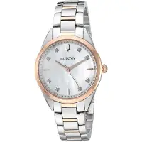 Bulova Dameur 98P183 Diamond Hvid/Rosaguldtonet stål Ø31 mm