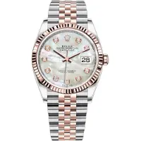 Rolex Dameur 126231-0021 Datejust 36 Hvid/18 karat rosa guld Ø36 mm