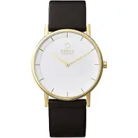 Obaku Herreur V143GXGWRB Banke Hvid/Læder Ø39 mm