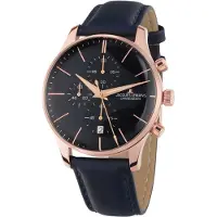 Jacques Lemans Herreur 1-2163F London Sort/Læder Ø40 mm