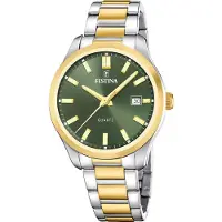 Festina Herreur F20738-2 Classic Grøn/Gul guldtonet stål Ø42 mm