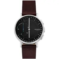 Skagen Herreur SKT1111 Signatur Sort/Læder Ø42 mm