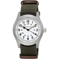 Hamilton Herreur H69529913 Khaki Field Hvid/Læder Ø42 mm