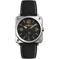 Bell & ross BRS-HERI-ST/SCA Br S Quartz Sort/Læder