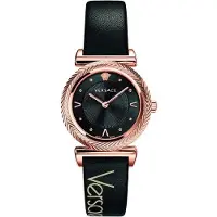 Versace Dameur VERE00818 V Motif Sort/Læder Ø36 mm