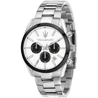 Maserati Herreur R8853151004 Attrazione Hvid/Stål Ø43 mm