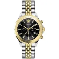 Versace Herreur VEV602223 Signature Sort/Gul guldtonet stål Ø44 mm