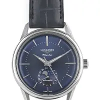 Longines Dameur L4.815.4.92.2 Flagship Heritage Blå/Læder Ø38.5 mm