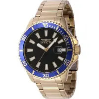 Invicta Herreur 46139 Pro Diver Sort/Gul guldtonet stål Ø45 mm