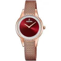 Festina Dameur F20496-1 Rød/Rosaguldtonet stål Ø30 mm
