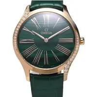 Omega Dameur 428.58.36.60.99.001 De Ville Tresor Grøn/Læder Ø36 mm