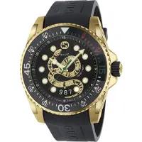 Gucci Herreur YA136219 Dive Sort/Gummi Ø45 mm