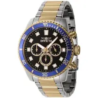 Invicta Herreur 46059 Pro Diver Sort/Gul guldtonet stål Ø45 mm