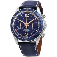Bell & ross Herreur BRV294-BU-G-ST/SCA Br V2-94 Blå/Læder Ø41