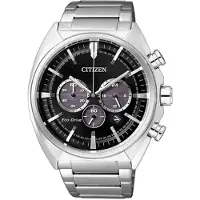 Citizen Herreur CA4280-53E Chrono Sort/Stål Ø44 mm