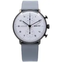 Junghans Herreur 27/4008.02 Max Bill Hvid/Læder Ø40 mm
