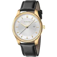 Wenger Dameur 01.1421.101 Sølvfarvet/Læder Ø34 mm