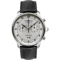 Zeppelin Herreur 85844 Friedrichshafen Sølvfarvet/Læder Ø40 mm