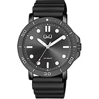 Q&Q Herreur QB86J502Y Classic Sort/Gummi Ø44 mm
