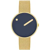 Picto 34018-0914G Blå/Gul guldtonet stål Ø34 mm