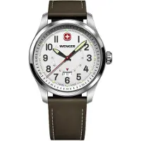 Wenger Herreur 01.0541.120 Terragraph Sølvfarvet/Læder Ø43 mm